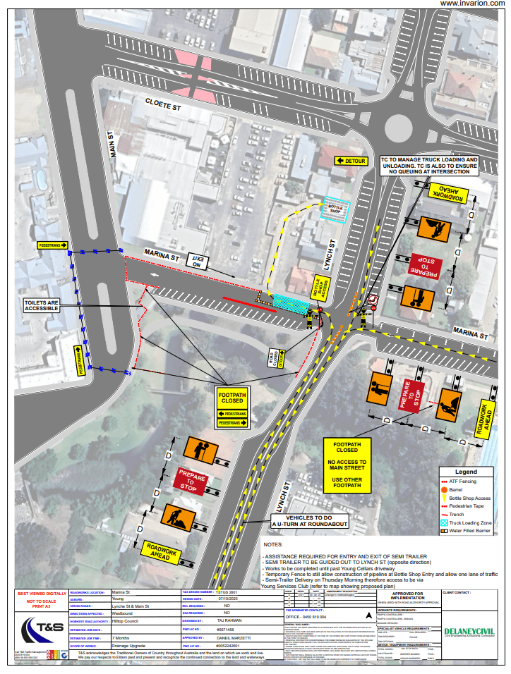 Marina St Closure - Young Town Centre